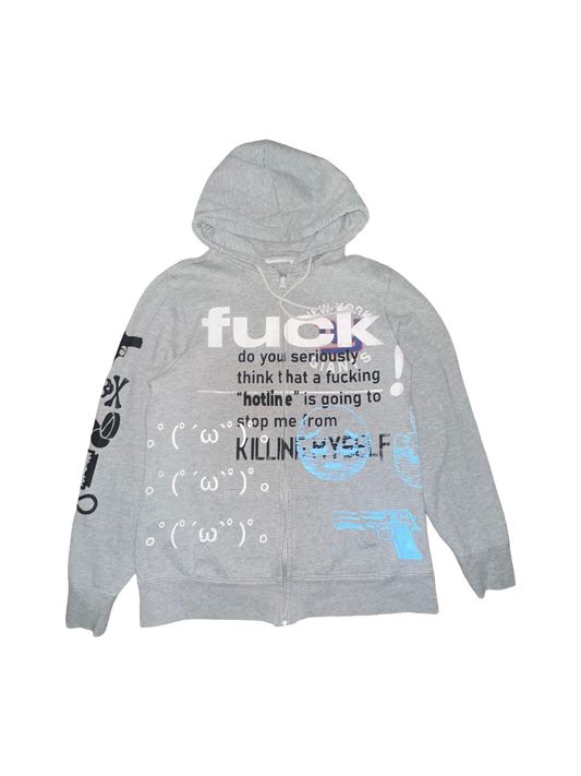 hotline hoodie grey (medium)